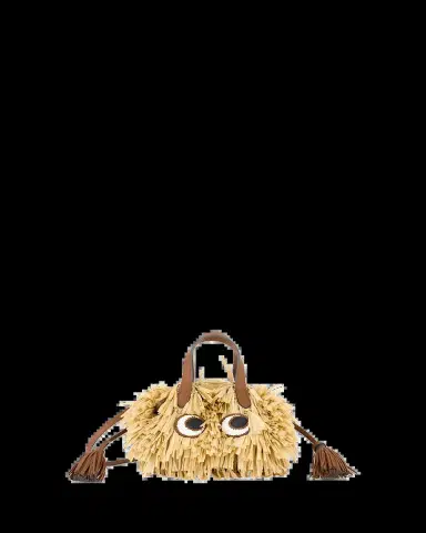 Anya Hindmarch Small Eyes Fringe Raffia Tote Bag | Thumbnail 2