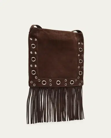 Valentino Garavani Nellcote Medium Studded Fringed Suede Crossbody Bag | Thumbnail 2