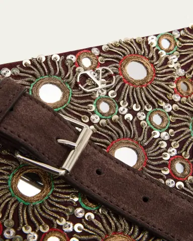Valentino Garavani Nellcote Medium Studded Fringed Suede Crossbody Bag | Thumbnail 4