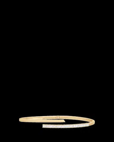 Lana 14K Gold Criss Cross Baguette Diamond Bangle Bracelet | Thumbnail 2