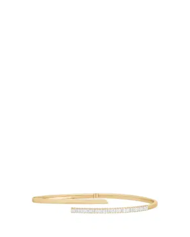 Lana 14K Gold Criss Cross Baguette Diamond Bangle Bracelet | Thumbnail 1