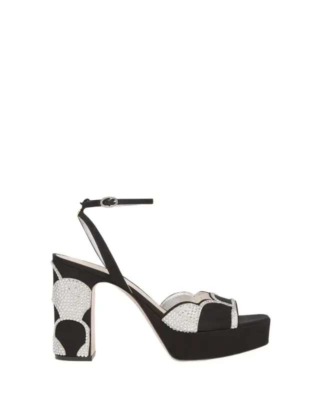 Bowow Strass Scallop Platform Sandals