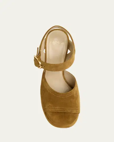 Valentino Garavani Fawcette VLogo Suede Platform Sandals | Thumbnail 3 Valentino Garavani Fawcette VLogo Suede Platform Sandals | Thumbnail 3