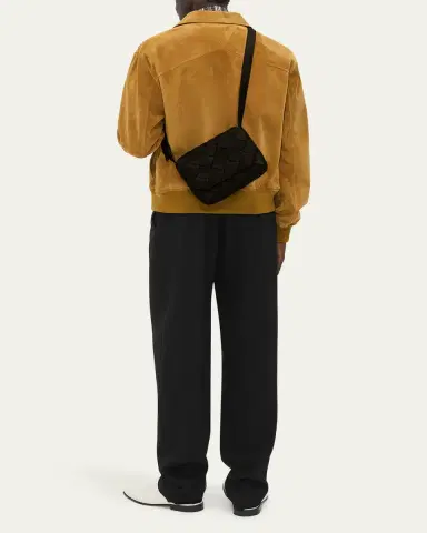 Bottega Veneta Men's Small Intreccio Leather Crossbody Bag | Thumbnail 4 Bottega Veneta Men's Small Intreccio Leather Crossbody Bag | Thumbnail 4