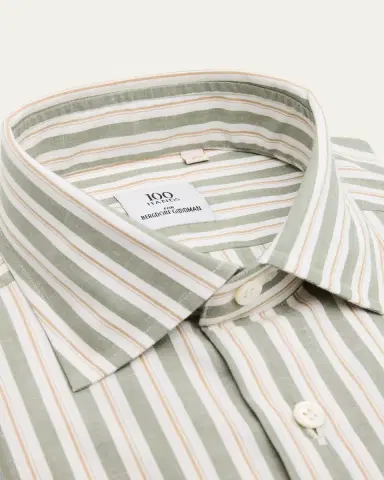 100Hands Men's Linen Stripe Spread-Collar Dress Shirt | Thumbnail 2
