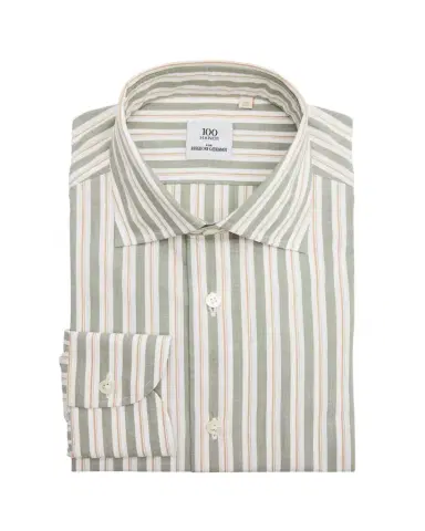 100Hands Men's Linen Stripe Spread-Collar Dress Shirt | Thumbnail 1