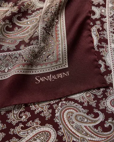 Saint Laurent Paisley Silk Charmeuse Scarf | Thumbnail 4