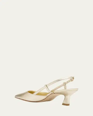 Stuart Weitzman Vinnie Metallic Kitten Slingback Pumps | Thumbnail 4 Stuart Weitzman Vinnie Metallic Kitten Slingback Pumps | Thumbnail 4