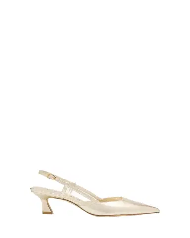 Stuart Weitzman Vinnie Metallic Kitten Slingback Pumps | Thumbnail 1 Stuart Weitzman Vinnie Metallic Kitten Slingback Pumps | Thumbnail 1