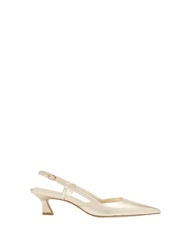 Stuart Weitzman Vinnie Metallic Kitten Slingback Pumps