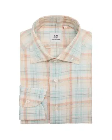 100Hands Men's Linen Vintage Check Sport Shirt | Thumbnail 1