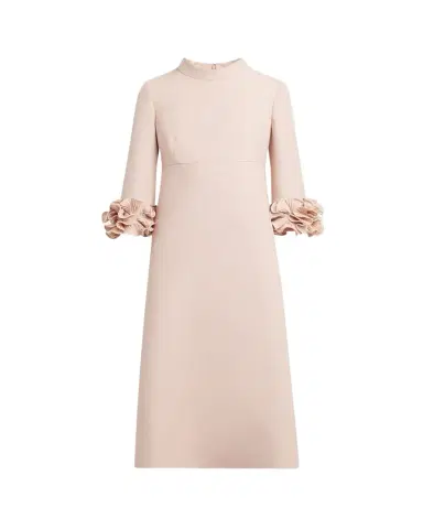 Valentino Garavani Floral Cuff Crepe Couture Midi Dress | Thumbnail 1 Valentino Garavani Floral Cuff Crepe Couture Midi Dress | Thumbnail 1