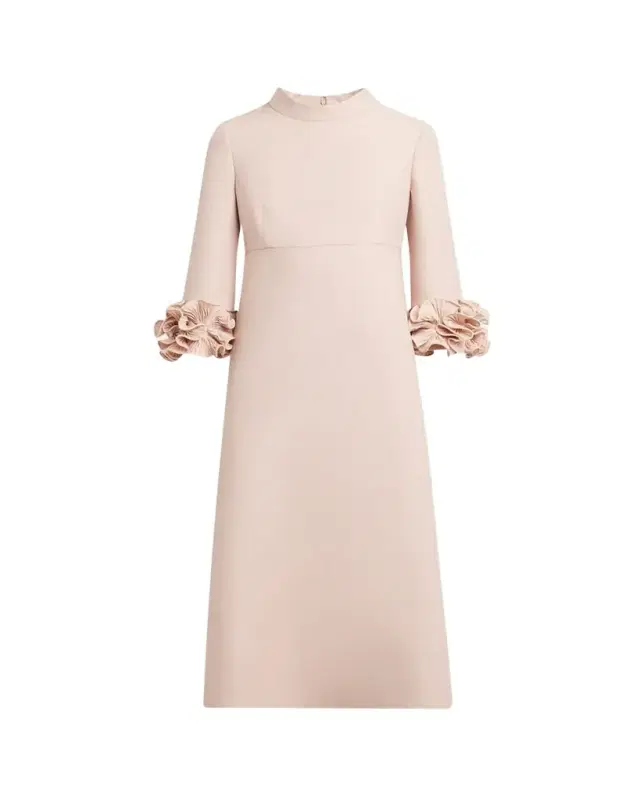 Valentino Garavani Floral Cuff Crepe Couture Midi Dress