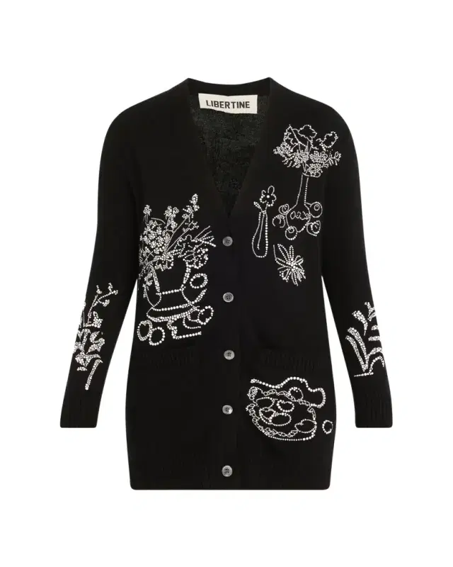 Still Life Crystal Cashmere Cardigan