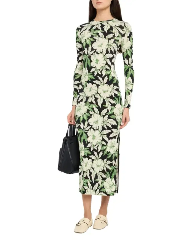 Floral Printed Mesh Tube Dress