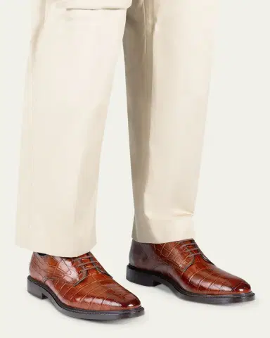 Allen Edmonds Reserve Men's Maxwell Crocodile Leather Derby Shoes | Thumbnail 2 Allen Edmonds Reserve Men's Maxwell Crocodile Leather Derby Shoes | Thumbnail 2
