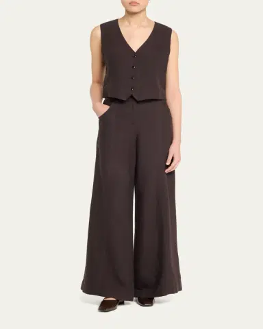 TWP Dees Wide-Leg Linen Trousers | Thumbnail 6