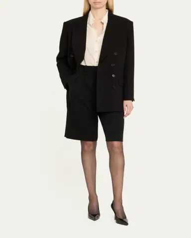 Saint Laurent Pleated Tailored Bermuda Shorts | Thumbnail 2