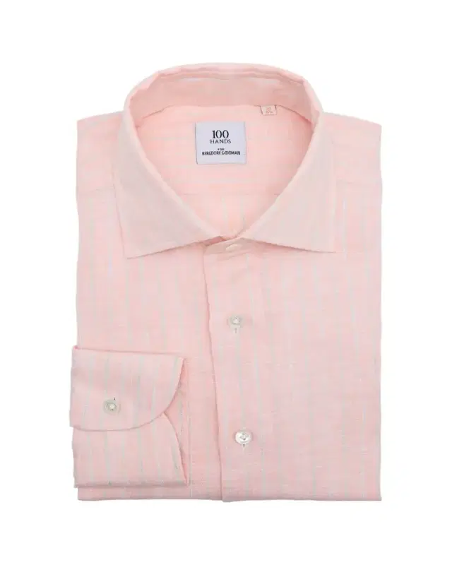 Men's Linen Thin Stripe Spread-Collar Sport Shirt