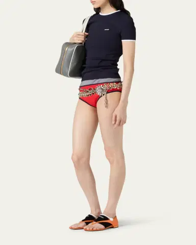Miu Miu Short-Sleeve Crewneck Top | Thumbnail 3