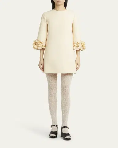 Valentino Garavani Ruffle Cuff Crepe Couture Short Dress | Thumbnail 2 Valentino Garavani Ruffle Cuff Crepe Couture Short Dress | Thumbnail 2