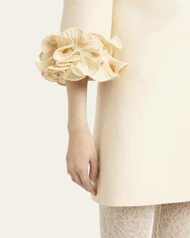 Valentino Garavani Ruffle Cuff Crepe Couture Short Dress | Thumbnail 5 Valentino Garavani Ruffle Cuff Crepe Couture Short Dress | Thumbnail 5