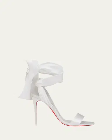 Christian Louboutin 100mm Ribbon Ankle-Wrap Stiletto Sandals | Thumbnail 6