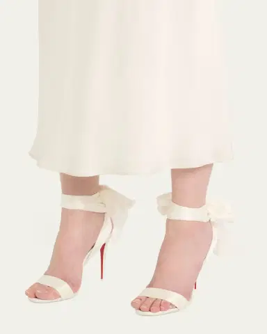Christian Louboutin 100mm Ribbon Ankle-Wrap Stiletto Sandals | Thumbnail 7
