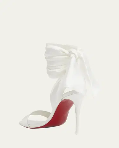 Christian Louboutin 100mm Ribbon Ankle-Wrap Stiletto Sandals | Thumbnail 9