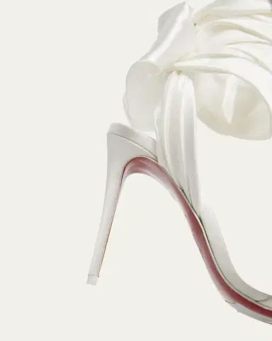 Christian Louboutin 100mm Ribbon Ankle-Wrap Stiletto Sandals | Thumbnail 10