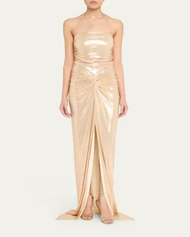 Retrofête Maytal Metallic Strapless Gown | Thumbnail 2 Retrofête Maytal Metallic Strapless Gown | Thumbnail 2