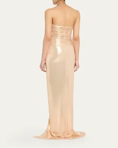 Retrofête Maytal Metallic Strapless Gown | Thumbnail 3 Retrofête Maytal Metallic Strapless Gown | Thumbnail 3