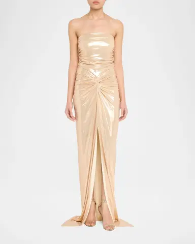 Retrofête Maytal Metallic Strapless Gown | Thumbnail 6 Retrofête Maytal Metallic Strapless Gown | Thumbnail 6