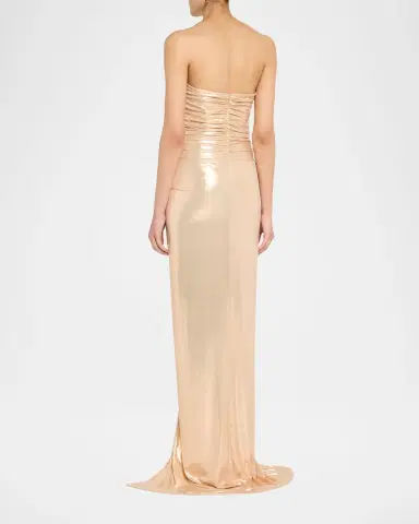 Retrofête Maytal Metallic Strapless Gown | Thumbnail 7 Retrofête Maytal Metallic Strapless Gown | Thumbnail 7