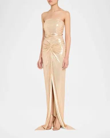 Retrofête Maytal Metallic Strapless Gown | Thumbnail 8 Retrofête Maytal Metallic Strapless Gown | Thumbnail 8