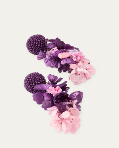 Oscar de la Renta Plexy and Raffia Flowers Earrings | Thumbnail 4