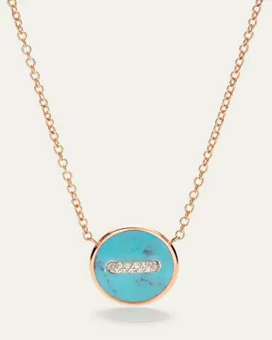 Pomellato Pom Pom Dot 18K Rose Gold Diamond and Turquoise Pendant Necklace | Thumbnail 4 Pomellato Pom Pom Dot 18K Rose Gold Diamond and Turquoise Pendant Necklace | Thumbnail 4