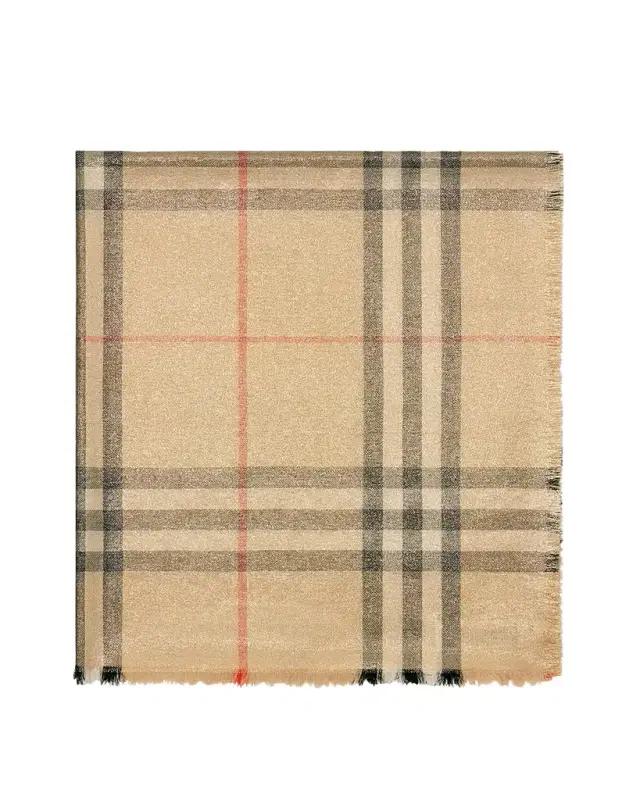 Giant Check-Print Wool-Blend Scarf