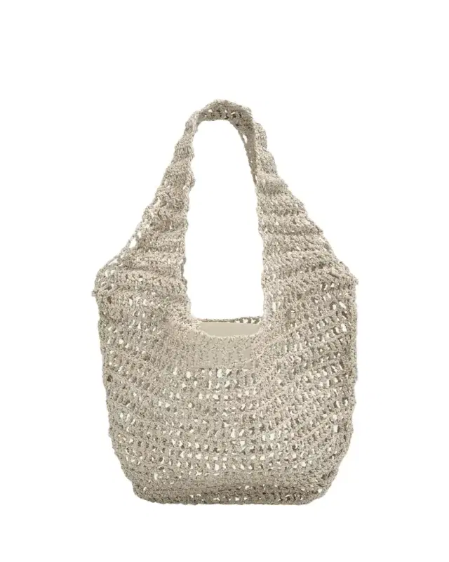Crochet Market Shoulder Bag in Nappa Leather