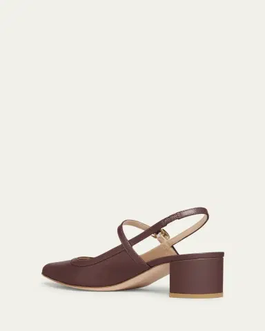Gianvito Rossi Calfskin Mary Jane Slingback Pumps | Thumbnail 8
