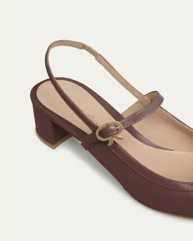 Gianvito Rossi Calfskin Mary Jane Slingback Pumps | Thumbnail 9