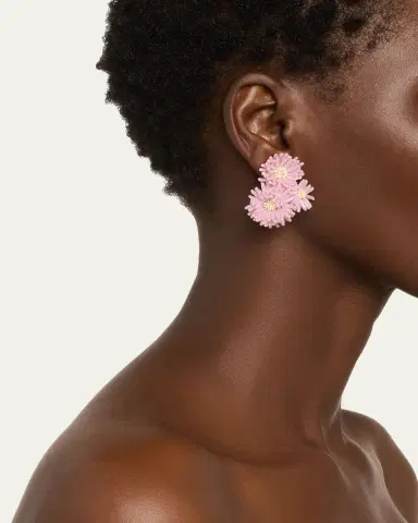 Oscar de la Renta Pom-Pom Flower Stud Earrings | Thumbnail 2