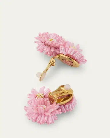 Oscar de la Renta Pom-Pom Flower Stud Earrings | Thumbnail 4