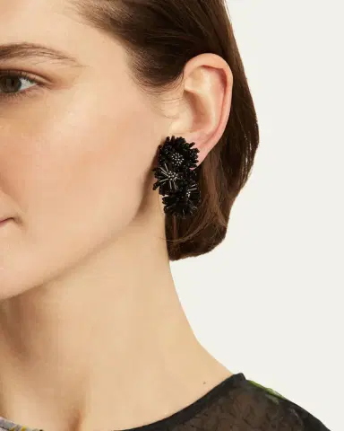 Oscar de la Renta Pom-Pom Flower Stud Earrings | Thumbnail 5
