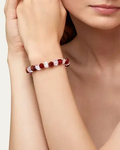 JIA JIA Gaia Garnet & Kunzite Stretch Bracelet | Thumbnail 2