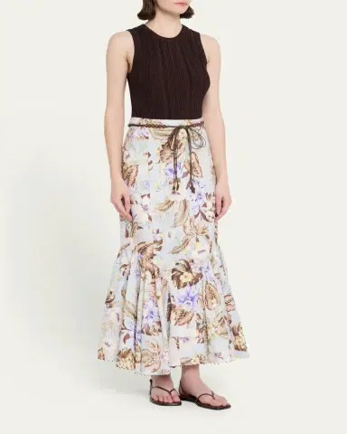 Zimmermann Coco Fit-&-Flare Midi Skirt | Thumbnail 2