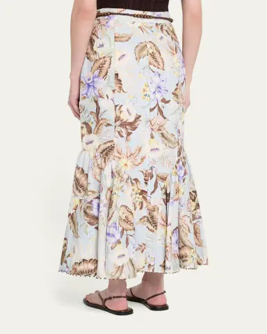 Zimmermann Coco Fit-&-Flare Midi Skirt | Thumbnail 3