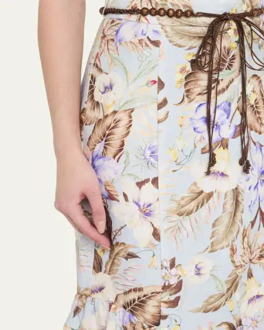 Zimmermann Coco Fit-&-Flare Midi Skirt | Thumbnail 5