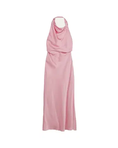 SIMKHAI Reannon Draped Satin Halter Gown | Thumbnail 1