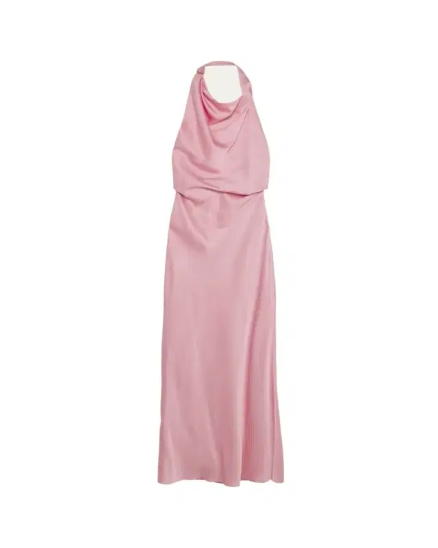 Reannon Draped Satin Halter Gown